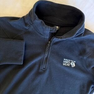 Mountain Hardwear Sz Small Womens Microchill 1/4 Zip Pullover Fleece Black Logo
